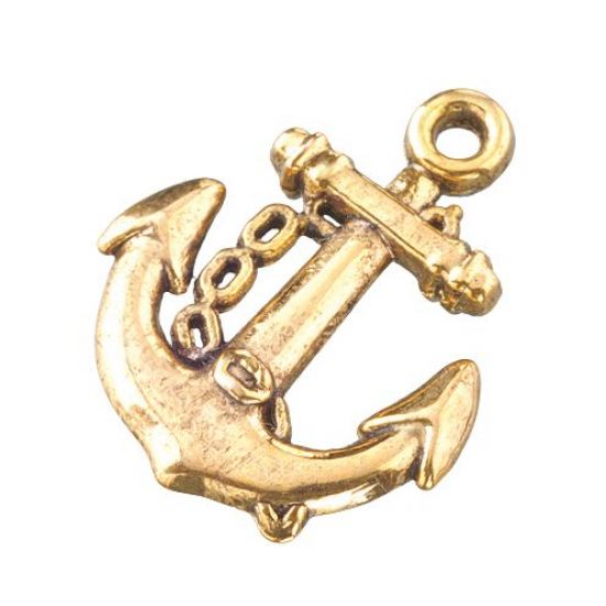 Set 4 pandante din plastic argintiu - Anchor Old Gold