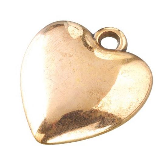 Set 2 pandante din plastic auriu - Heart Old Gold