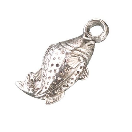Set 4 pandante din plastic argintiu - Fish Old Silver