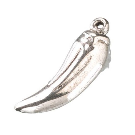 Set 4 pandante din plastic argintiu - Pepper Old Silver