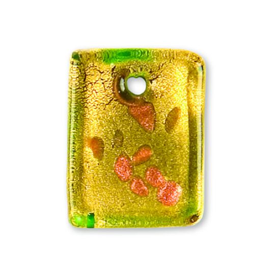 Pandant din sticla - Gold Rectangle
