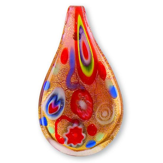 Pandant din sticla - Multi Motif Oval