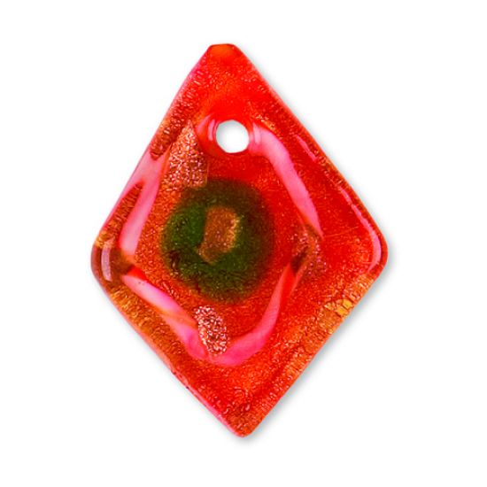 Pandant din sticla - Green Center Diamond