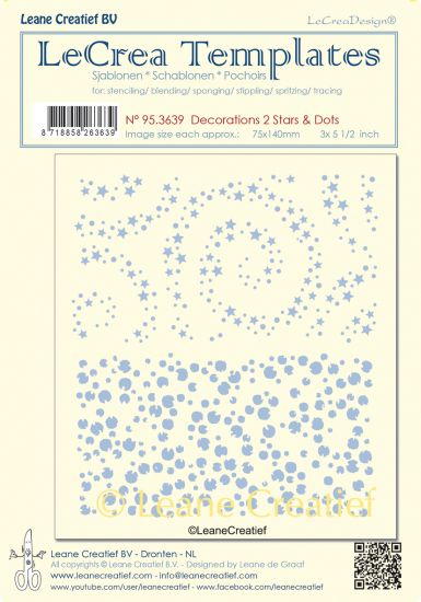 Sablon cu 2 modele pentru embosare 18 x 16 cm - Stars & Dots