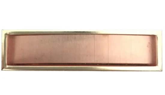 Brosa aurita dreptunghiulara din 3 piese, cu placuta din cupru 5,5 x 1,4 cm - Gold