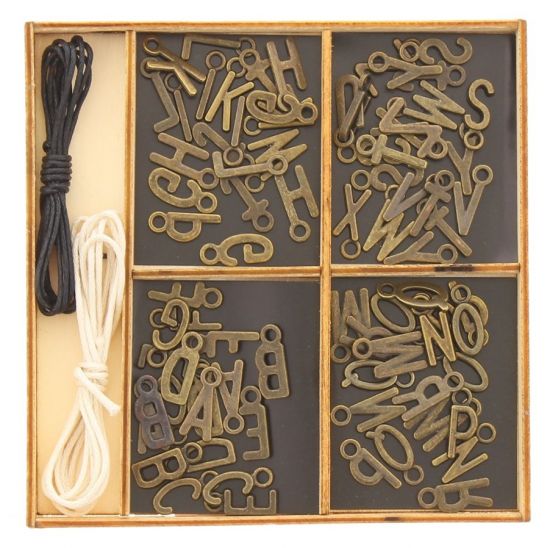 Set charm-uri litere din metal - Bronze