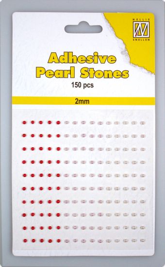 Set 150 perle autoadezive 2 mm - Red