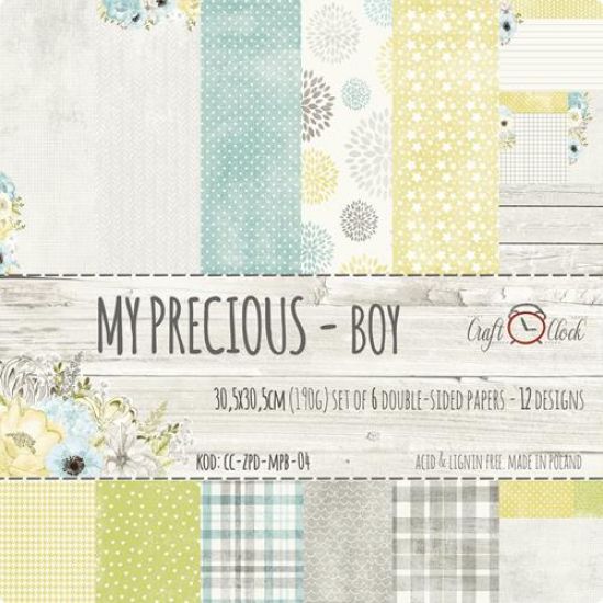 Set 6 coli cu 2 fete diferit imprimate - 30,5 x 30,5 cm - My Precious - Boy