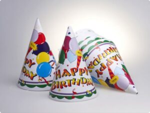 Set 12 coifuri party albe cu baloane