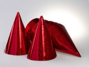 Set 12 coifuri metalizate uni rosii
