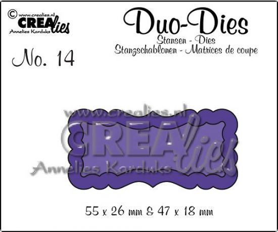 Set 2 matrite Crealies Duo Dies no. 14 -Duo Labels 1