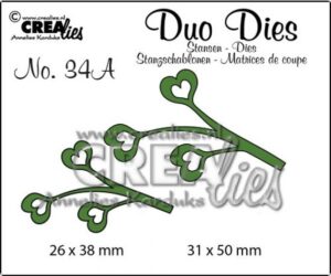 Set 2 matrite Crealies Duo Dies no. 34A - Leaves 4 mirror image