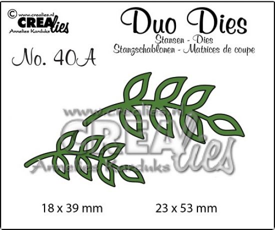 Set 2 matrite Crealies Duo Dies no. 40A - Leaves 8 mirror image