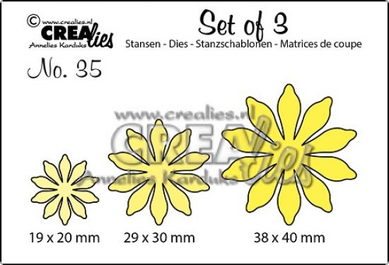 Set 3 matrite Crealies Set of 3 no. 35 - Flowers 17