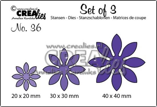 Set 3 matrite Crealies Set of 3 no. 36 - Flowers 18
