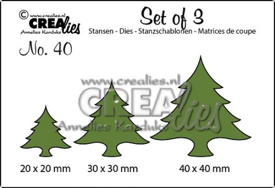 Set 3 matrite Crealies Set of 3 no. 40 - Christmas Trees Wide