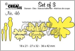 Set 4 matrite Crealies Set of 3 no. 46 - Butterflies 8