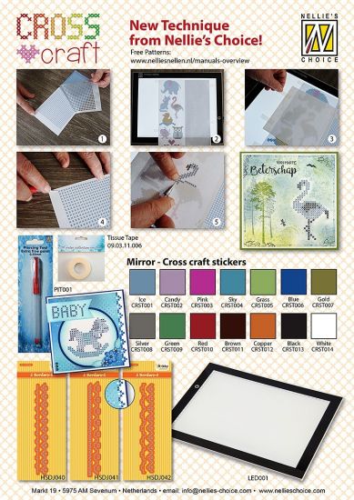 Folie stickere cruciulite pentru tehnica Cross Craft - Mirror - Blue