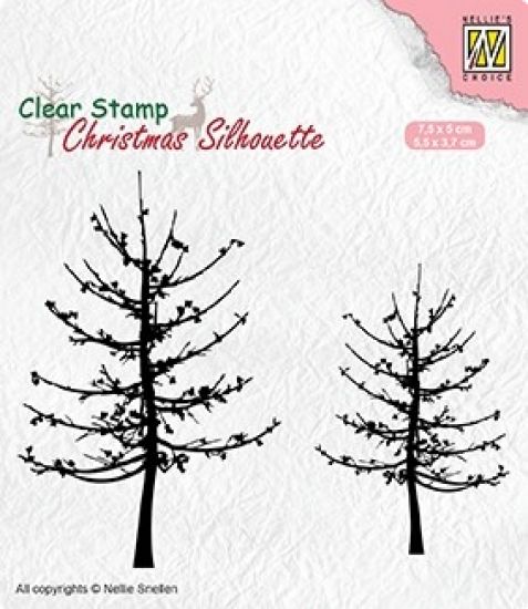 Set 2 stampile din silicon Christmas Silhouette - Leafless trees