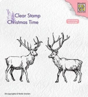 Set 2 stampile din silicon Christmas time - Two Reindeer