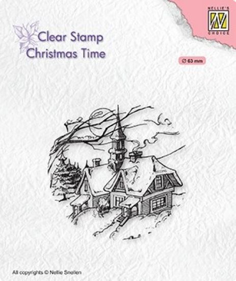 Stampila din silicon Christmas time - Snowy Christmas scene