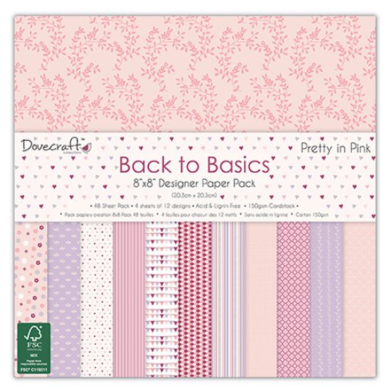 Set 48 coli din hartie - Back to Basics - Pretty In Pink FSC