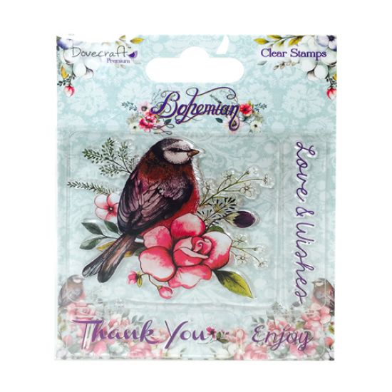 Set 4 stampile din silicon - Bohemian - Bird