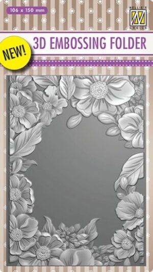 Matrita pentru embosare 3D - 15 x 10,6 cm - Flower Frame