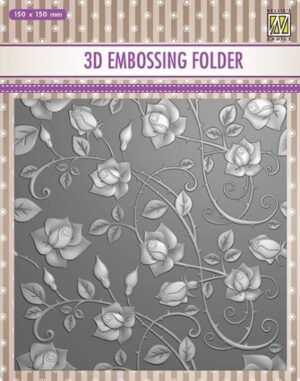 Matrita pentru embosare 3D - 15 x 15 cm - Roses