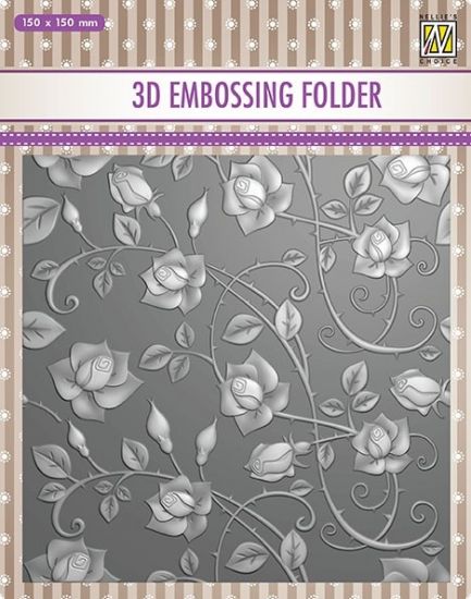 Matrita pentru embosare 3D - 15 x 15 cm - Roses