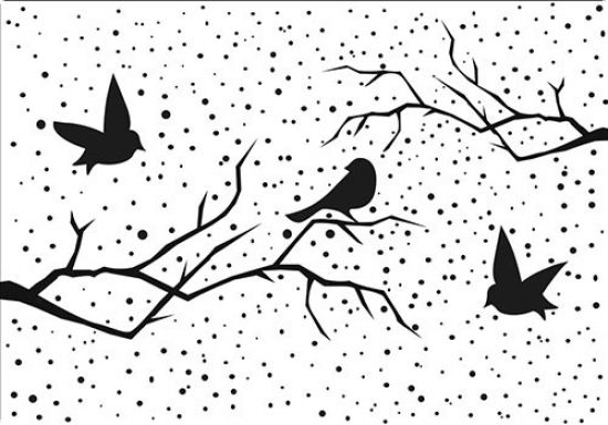 Matrita pentru embosare 15 x 10 cm - Christmas Scene With Birds