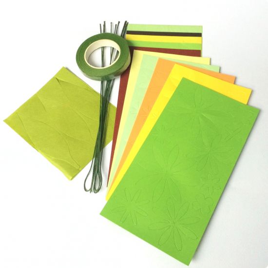 Set creativ flori din hartie - Green