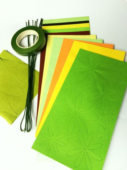 Set creativ flori din hartie - Green