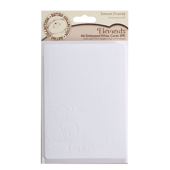 Set 5 felicitari blank embosate A6 si 5 plicuri - celebrare