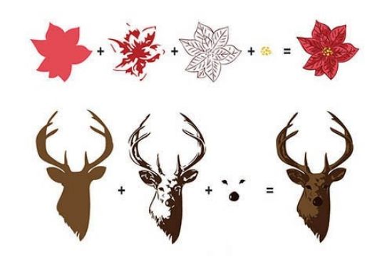 Set 13 stampile din silicon Hobby Solutions 3D - Reindeer