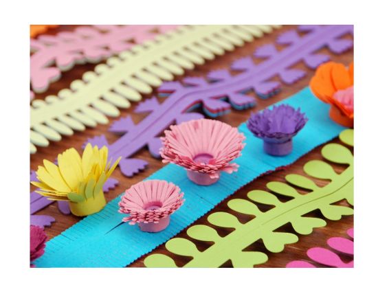 Set 5 benzi x 50 cm hartie quilling - Petale ovale scurte