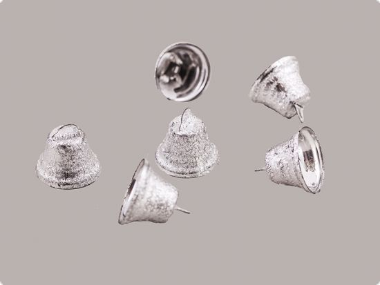 Set 6 clopotei metal 2,5 cm - argintii structura