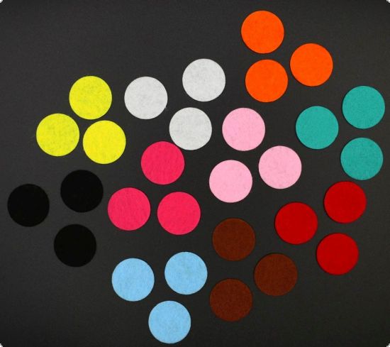 Set 30 cercuri din fetru colorat, 2,5 cm