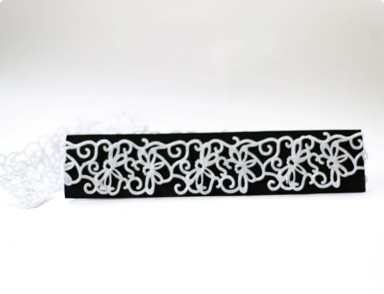 Banda din fetru 4 cm - White Twist