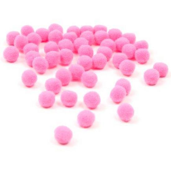 Set 80 pompoane acrilice 1 cm - Roz