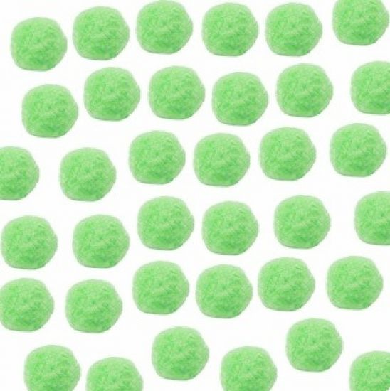 Set 60 pompoane acrilice 1,3 cm - Verde pastel