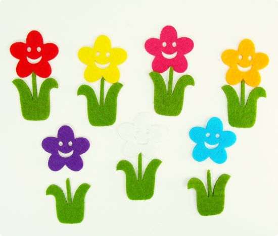 Set creativ din fetru, floare 2 piese si gargarita - Oranj