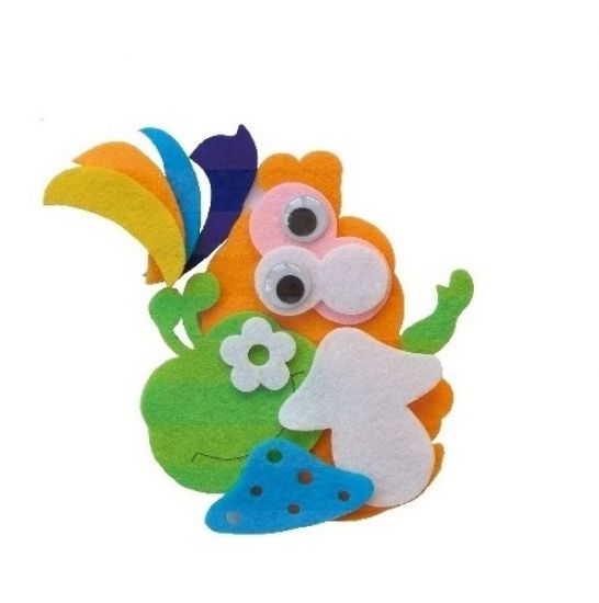 Set creativ din fetru omida cu ciuperca
