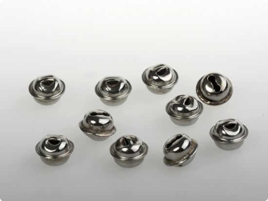 Set 10 clopotei rotunzi metal 1cm (cod 5) - argintii