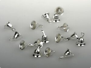 Set 15 clopotei metal 0,7cm (cod 17) - argintii