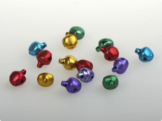 Set 15 clopotei ovali metal 0,8cm (cod 10) - culori metalizate