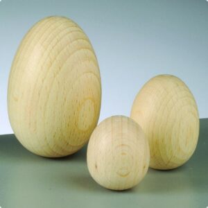 Set 3 oua din lemn, jumatate gaurite, 3 cm