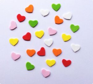 Set forme din spuma - Inimi colorate, 24 buc.