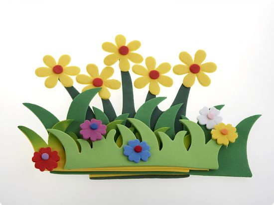 Tufis din spuma, cu flori galbene - 17 cm