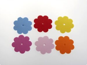 Set forme din spuma cu adeziv - Flori 8 petale rotunde, 6 buc
